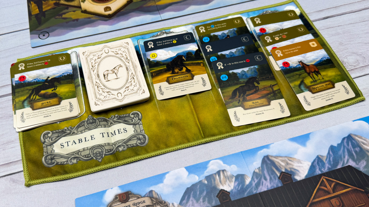 #11 — Stable Times Stable Times board game with horse cards and stable boards by Lovemore Games